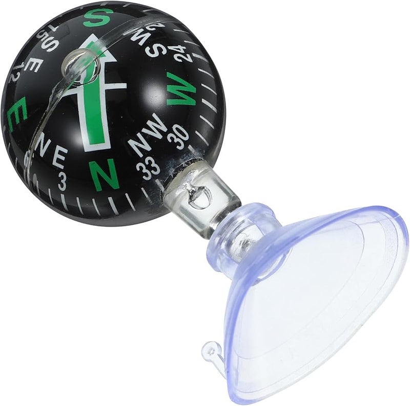Green 38mm Car Compass Ball With Suction Cup For Dashboard Vehicles And Boats - Image 1